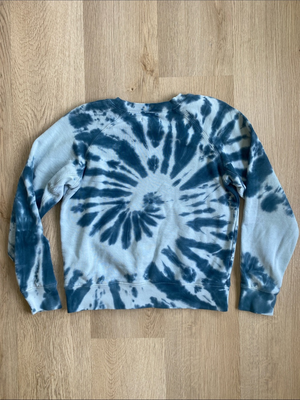 Madewell Blue Tie Dye Sweatshirt XS Pullover Crewneck Lounge Casual Cozy Top - Picture 7 of 10